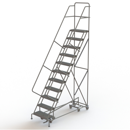 &eacute;chelles roulantes multidirectionnelles, 11 marches, Largeur de la marche 24", Hauteur de la plateforme 110", Acier Kelford