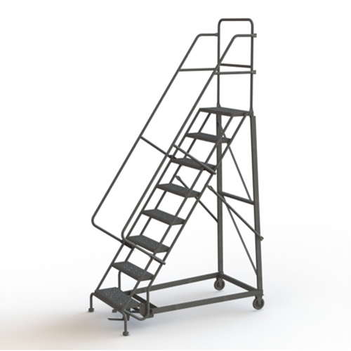 &eacute;chelles roulantes robustes, 8 marches, Largeur de la marche 24", Hauteur de la plateforme 80", Acier Kelford