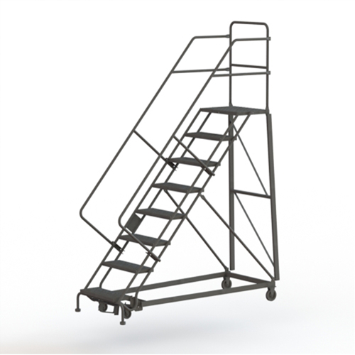 Heavy Duty Safety Slope Ladder, 8 Steps, Perforated, 50° Incline, 80" High Kelford