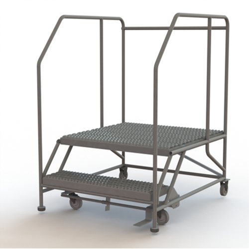 Plateforme de travail mobile, Acier, 2 Marches, 20" ha, 36" p, 36" Marche, Stri&eacute; Kelford