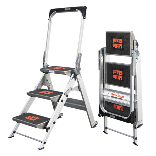 Safety Stepladder with Bar & Tray, 2.2', Aluminum, 300 lbs. Capacity, Type 1A Kelford
