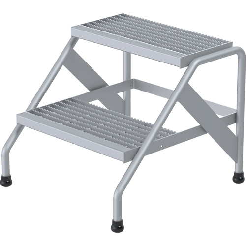 Escabeau en aluminium, 2 marche(s), 22-13/16" la x 24-9/16" lo x 20" h, Capacit&eacute; 500 lb Kelford