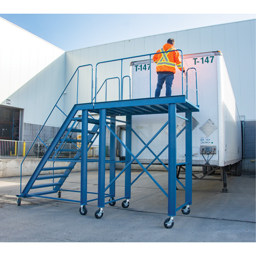 &eacute;chelle &agrave; neige, Acier, 10 Marches, 99" ha, 85-1/2" p, 48" Marche, Stri&eacute; Kelford