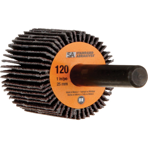 Standard Abrasives Flap Wheel, Aluminum Oxide, 120 Grit, 1" x 1" x 1/4" Kelford