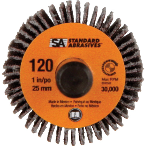 Standard Abrasives Flap Wheel, Aluminum Oxide, 120 Grit, 1" x 1" x 1/4" Kelford