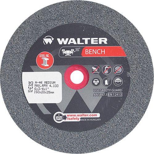 Bench Grinding Wheels, 6" x 3/4", 1" Arbor, 1 Kelford