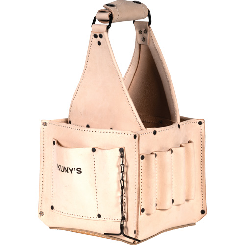 Porte-outils pour &eacute;lectricien et travaux d'entretien, Cuir, 17 pochettes, Beige Kelford