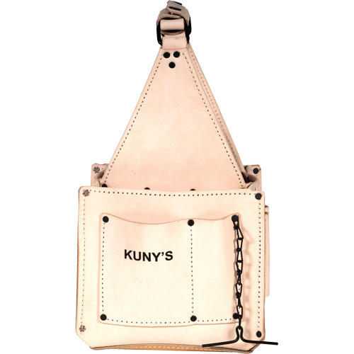 Porte-outils pour &eacute;lectricien et travaux d'entretien, Cuir, 17 pochettes, Beige Kelford