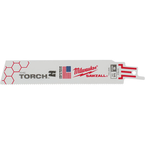 Lames The Torch Sawzall, Bim&eacute;tal, 14 Dents par pouce, 6" lo x 1" la Kelford