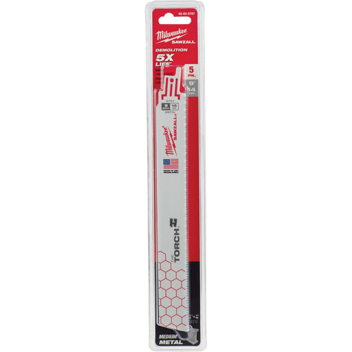 The Torch Sawzall&reg; Blades, Bi-Metal, 14 TPI, 9" L x 1" W Kelford