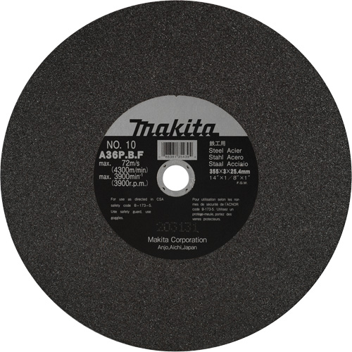 Metal Cutting Wheels, 14" x 1/8", 1" Arbor, Aluminum Oxide, 3900 RPM Kelford