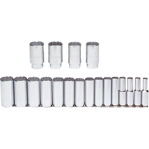 Jeu de douilles, 19 Mcx, Prise de 1/2", Profond Kelford