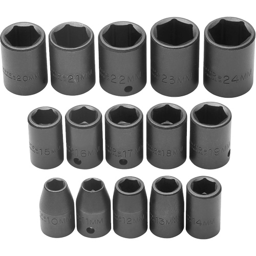 Jeu de douilles, Chocs, Prise 1/2", 6 pans Kelford