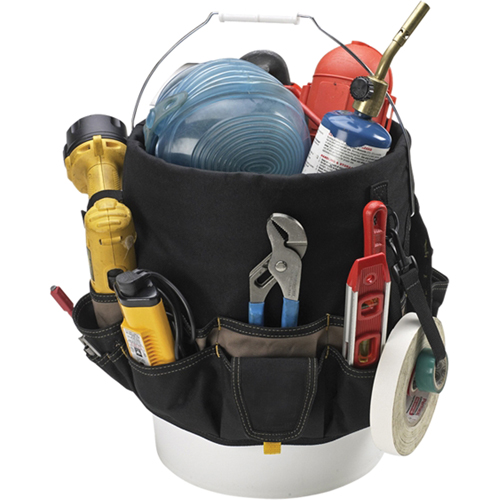 Sacs Bucket Buddy &agrave; 48 pochettes, 6" lo x 11" la x 12" h, Polyester, Noir Kelford