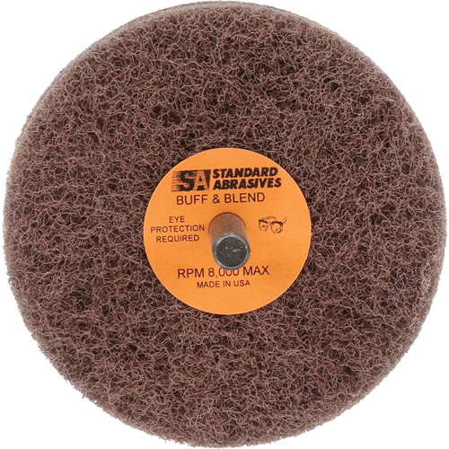 Standard Abrasives Buff & Blend Wheel, 3" Dia. x 2" W, 1/4" Arbor, Aluminum Oxide Kelford