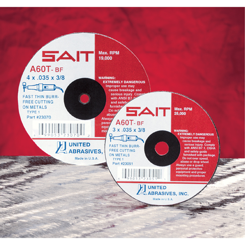 Cut-Off Wheel, 5" x 0.045", 7/8" Arbor, Type 27, Aluminum Oxide/Ceramic, 12200 RPM Kelford