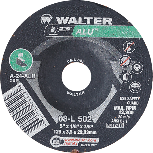 Depressed Centre Grinding Wheels - Aluminium Type 27, 5" x 1/8", 7/8" Arbor, Type 27 Kelford