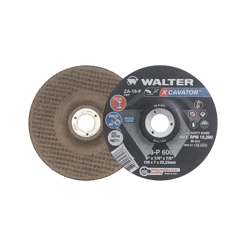 Meule XCAVATOR, 6" x 1/4", Arbre 7/8", Zirconium, Type 27 Kelford