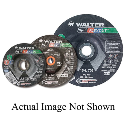 Meule FLEXCUT, 3", 36 Grain, Oxyde d'aluminium, 3/8", 20400 Tr/min, Type 29 Kelford