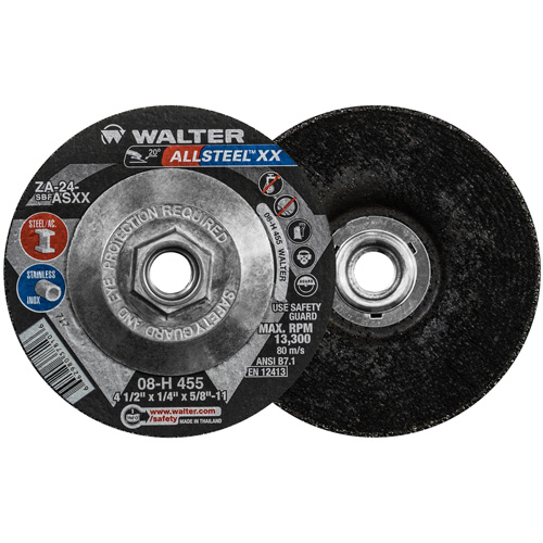 HP XX Grinding Wheel, 4-1/2" x 1/4", 5/8"-11 Arbor, Aluminum Oxide, Type 27 Kelford
