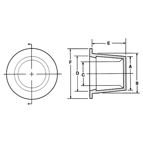 Bouchon en plastique, 1/2" dia. Kelford