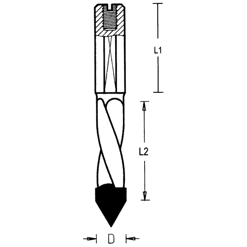 Through-Hole Carbide Tipped Drill, 5 mm Diameter Kelford