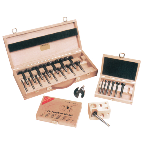 Super Forstner Bit Kits in a Wooden Box, 7 Pieces, Steel Kelford