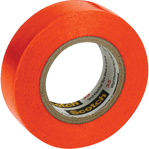 Scotch&reg; 35 Colour Coded Tape, 12.7 mm (1/2") x 20.1 m (66'), Orange, 7 mils Kelford