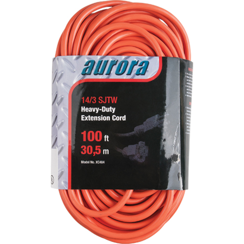 Cordon rallonge en vinyle, Ext&eacute;rieur, SJTW, AWG 14/3, 13 A, 100' Kelford