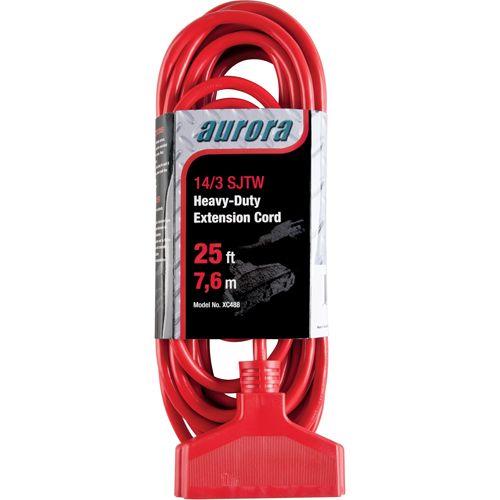 Cordon rallonge en vinyle, Ext&eacute;rieur, SJTW, AWG 14/3, 15 A, 3 prise(s), 25' Kelford