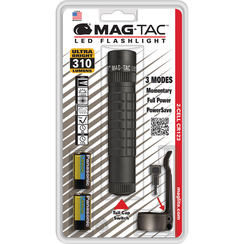 Mag-Tac Tactical Flashlights, LED, 310 Lumens, CR123 Batteries Kelford