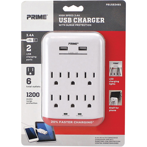 Chargeur USB Prime avec protection contre la surtension Kelford
