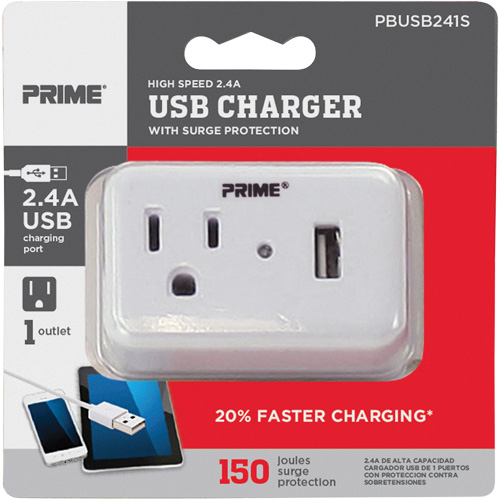 Chargeur USB Prime avec protection contre la surtension Kelford