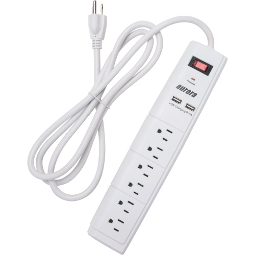 Limiteur de surtension avec chargeur USB, 6 Prises, 1200 J, 1875 W, Cordon 6' Kelford