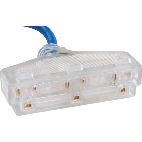 TPE-Rubber Extension Cord with Light Indicator, All-Weather, SJEOW, 14/3 AWG, 15 A, 3 Outlet(s), 25' Kelford