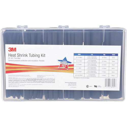 Heat Shrink Tubing, Thin Wall, 6", 1" (2.54cm) - 0.1875" (0.48cm) Kelford