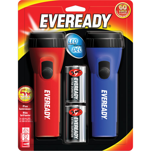 Eveready&reg; General Purpose Flashlight Kit, LED, 25 Lumens, D Batteries Kelford