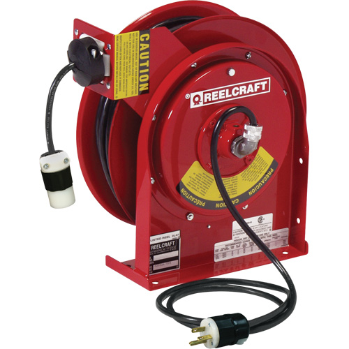 Power Cord Reel, 45', SJEOOW, 12 Gauge, 20 A Kelford