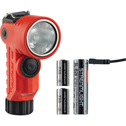 Vantage&reg; 180 X Multi-Fuel Helmet/Right Angle Flashlight, LED, Rechargeable/CR123A Batteries, Nylon Polymer Kelford