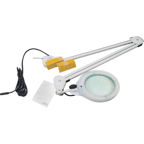 Magnifying Lamp, 3 Diopter, LED Light, 45" Arm, C-Clamp, Grey Kelford