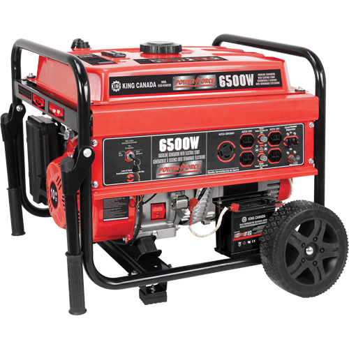 Electric Start Gas Generator with Wheel Kit, 6500 W Surge, 5000 W Rated, 120 V/240 V, 20 L Tank Kelford