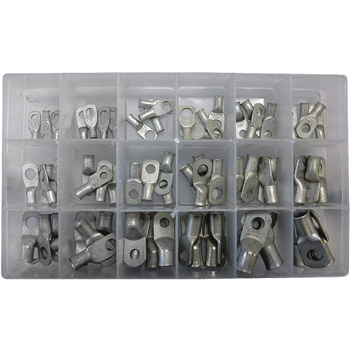 Trousse de cosses &agrave; anneau tubulaires plaqu&eacute;es d'&eacute;tain 72 morceaux Kelford