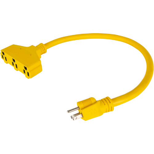 Extension Power Adapter, Outdoor, STOW, 12/3 AWG, 15 A, 3 Outlet(s), 2' Kelford