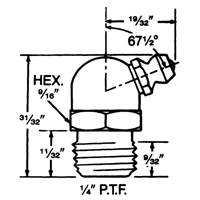 Fitting, 1/4" Thread Kelford
