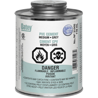 PVC Cement, 0.250 lbs, Brush-Top Can, Grey Kelford