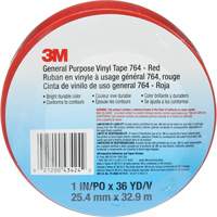 Ruban en vinyle pour travaux g&eacute;n&eacute;raux 764, 25,4 mm (1") la x 32,9 m (108') lo, 5 mils, Rouge Kelford