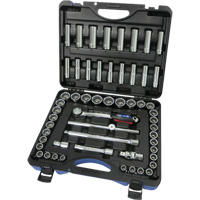 Jeu de cl&eacute; &agrave; douille SAE/m&eacute;triques &agrave; 12 pans, 55 Mcx, Prise de 1/2", Profond Kelford