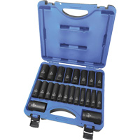 PSS2212DM 6-Point Metric Socket Set, 22 Pcs, Impact, 1/2" Drive Size, Deep Kelford
