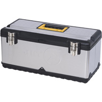 JPSTB-22 Stainless Steel Hand Tool Box, 11" D x 22-1/2" W x 10-3/4" H, Black/Grey Kelford