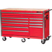 PRC5610 Pro Series Roller Cabinet, 10 Drawers, 55-9/10" W x 24-1/10" D x 39-7/10" H, Red Kelford